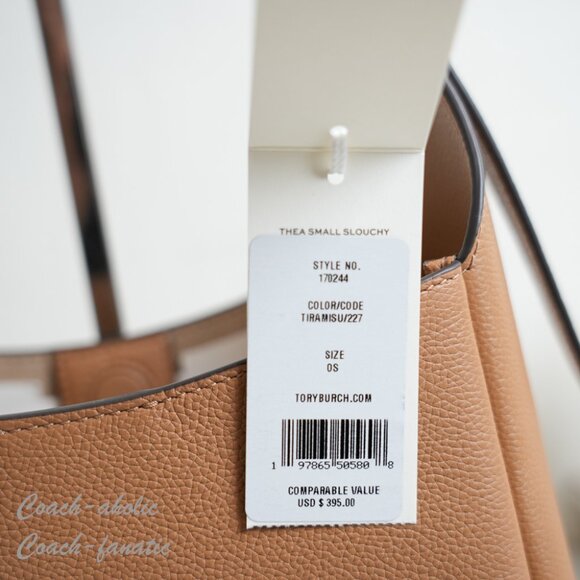 NWT Tory Burch Thea Small Slouchy Shoulder Bag 170244 in Tiramisu - Picture 6 of 10